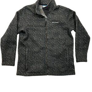 Columbia Men's Chillin Fleece Jacket Large Full-Zip Heathered Gray Mock Outdoors